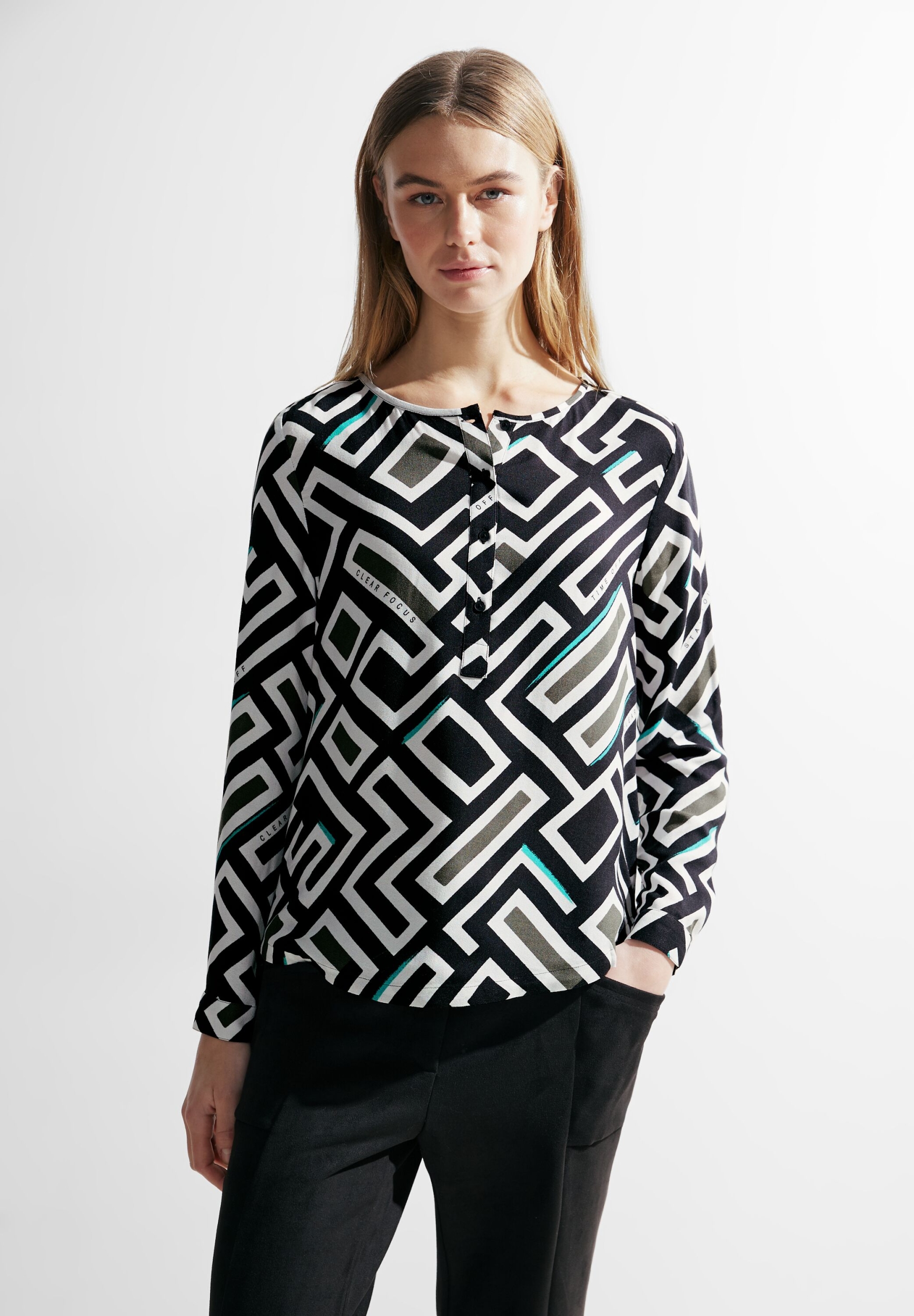 Cecil | TOS Printed Round Neck Blouse | Oliver Mode | Mode online kaufen